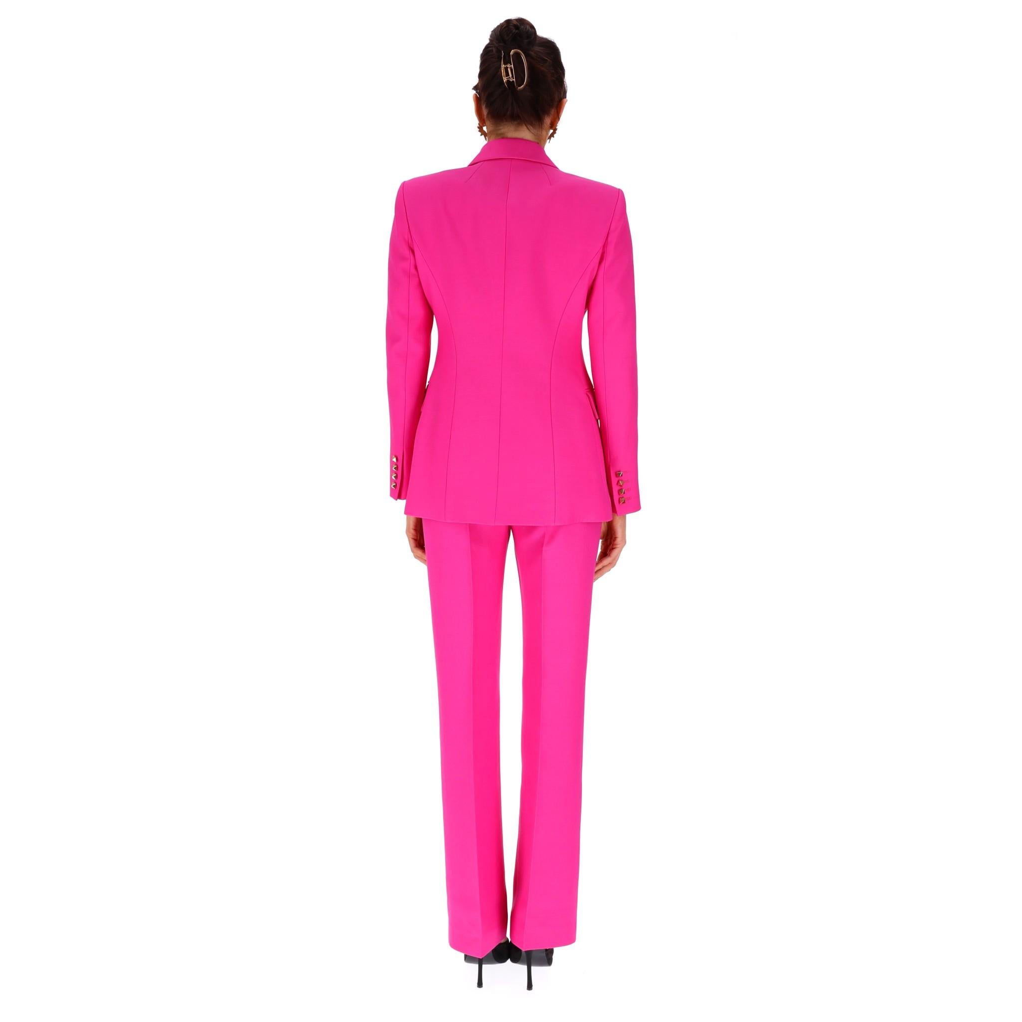Blazer con borchie di Valentino e pantaloni abbinati in seta e woo. In condizioni Nuovo in vendita a London, GB
