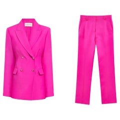Valentino Rock Stud Blazer & passender Hosenanzug aus Wolle/Seide mit Nieten