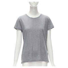 VALENTINO Rockstud 100% cotone grigio tshirt con borchie piramidali laterali S