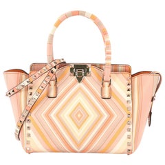 Valentino Rockstud 1975 Tote Striped Leather Small