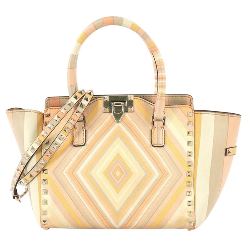 Valentino Rockstud 1975 Tote Striped Leather Small at 1stDibs