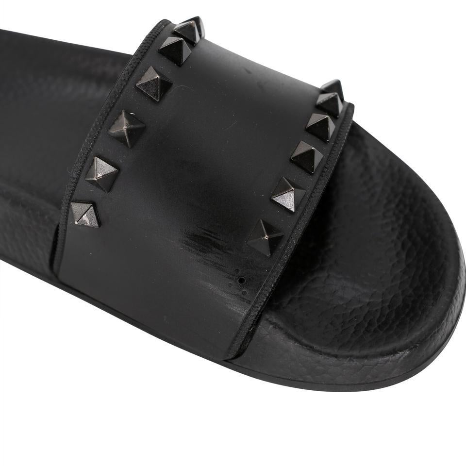 Women's Valentino Rockstud 36 Rubber Pool Slide Sandals VL-0819P-0004 For Sale