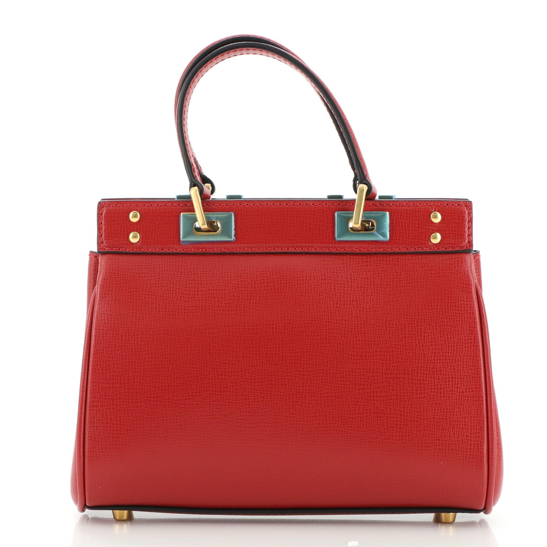 Valentino Rockstud Alcove Tasche aus Leder mit doppeltem Henkel im Zustand „Gut“ in NY, NY
