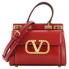 Valentino Rockstud Alcove Double Handle Bag Leather Small