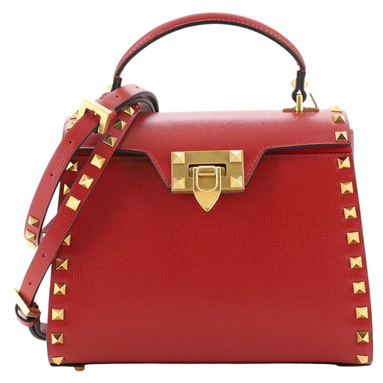 Valentino Rockstud Alcove Top Handle Bag Leather Small For Sale at 1stDibs