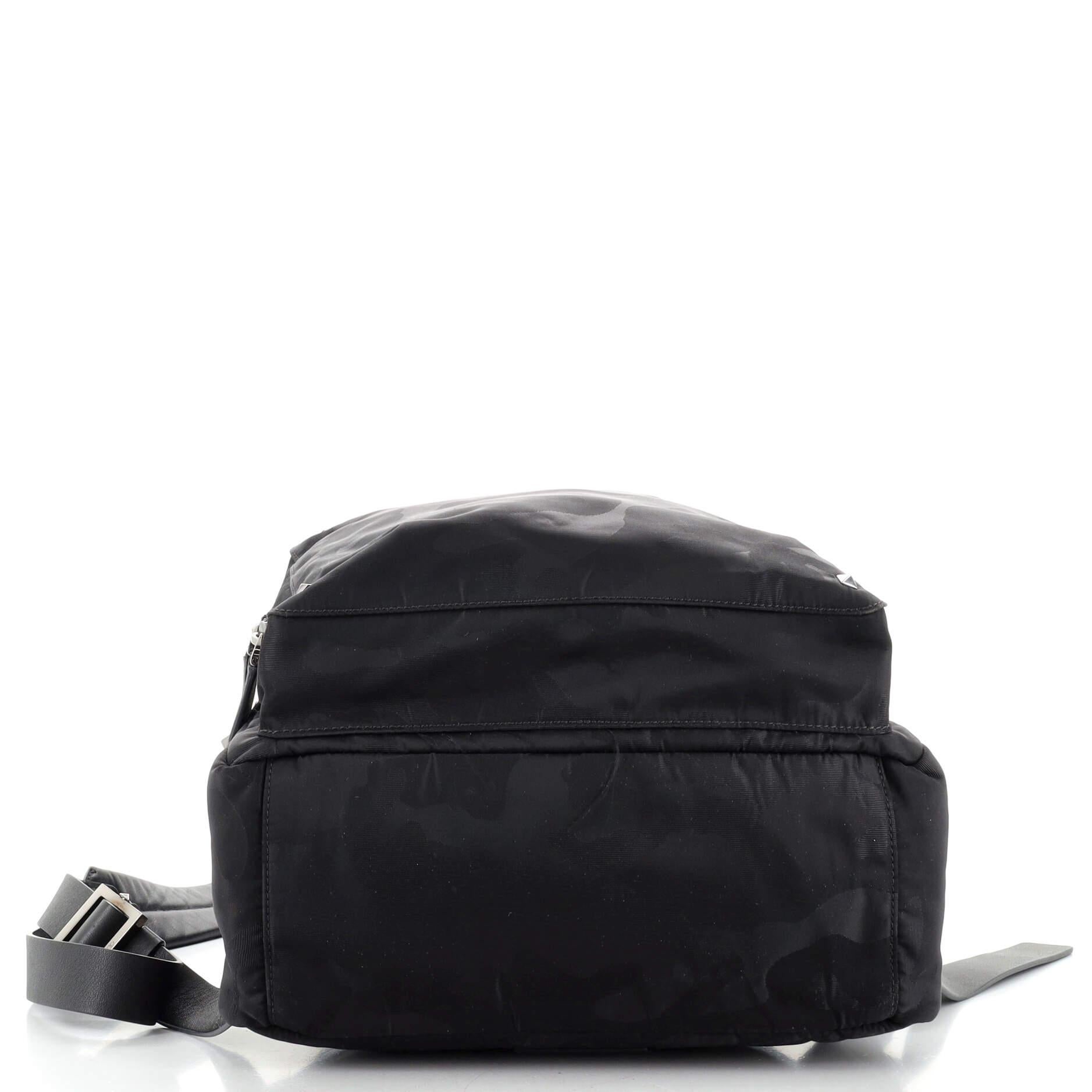 Valentino Rockstud Backpack Camo Nylon Medium In Good Condition In NY, NY