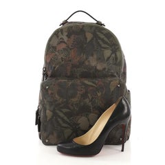 Valentino Rockstud Backpack Camubutterfly Printed Canvas Large