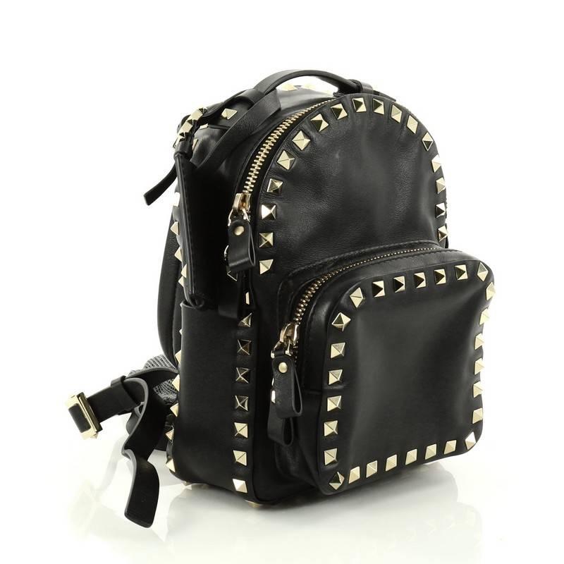 Black Valentino Rockstud Backpack Leather Mini