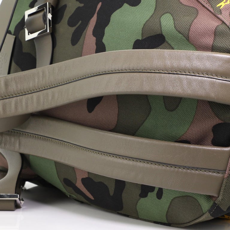 Valentino Rockstud Backpack Camouflage Felt Large at 1stDibs