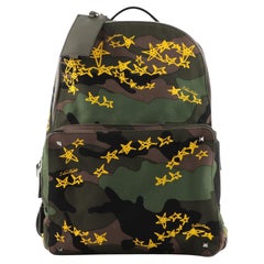 Valentino Rockstud Backpack Printed Camo Canvas Large