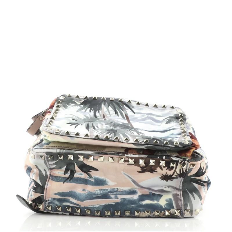 Valentino Rockstud Backpack Printed Nylon Medium In Good Condition In NY, NY
