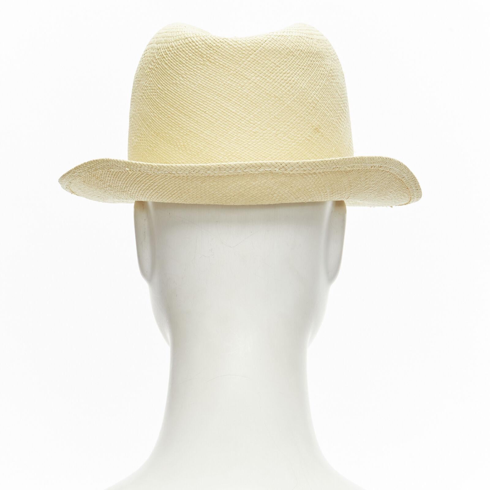 VALENTINO Rockstud beige raffia black calfskin leather studded straw hat For Sale 1
