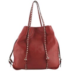 Valentino Rockstud Belted Tote Soft Leather Large