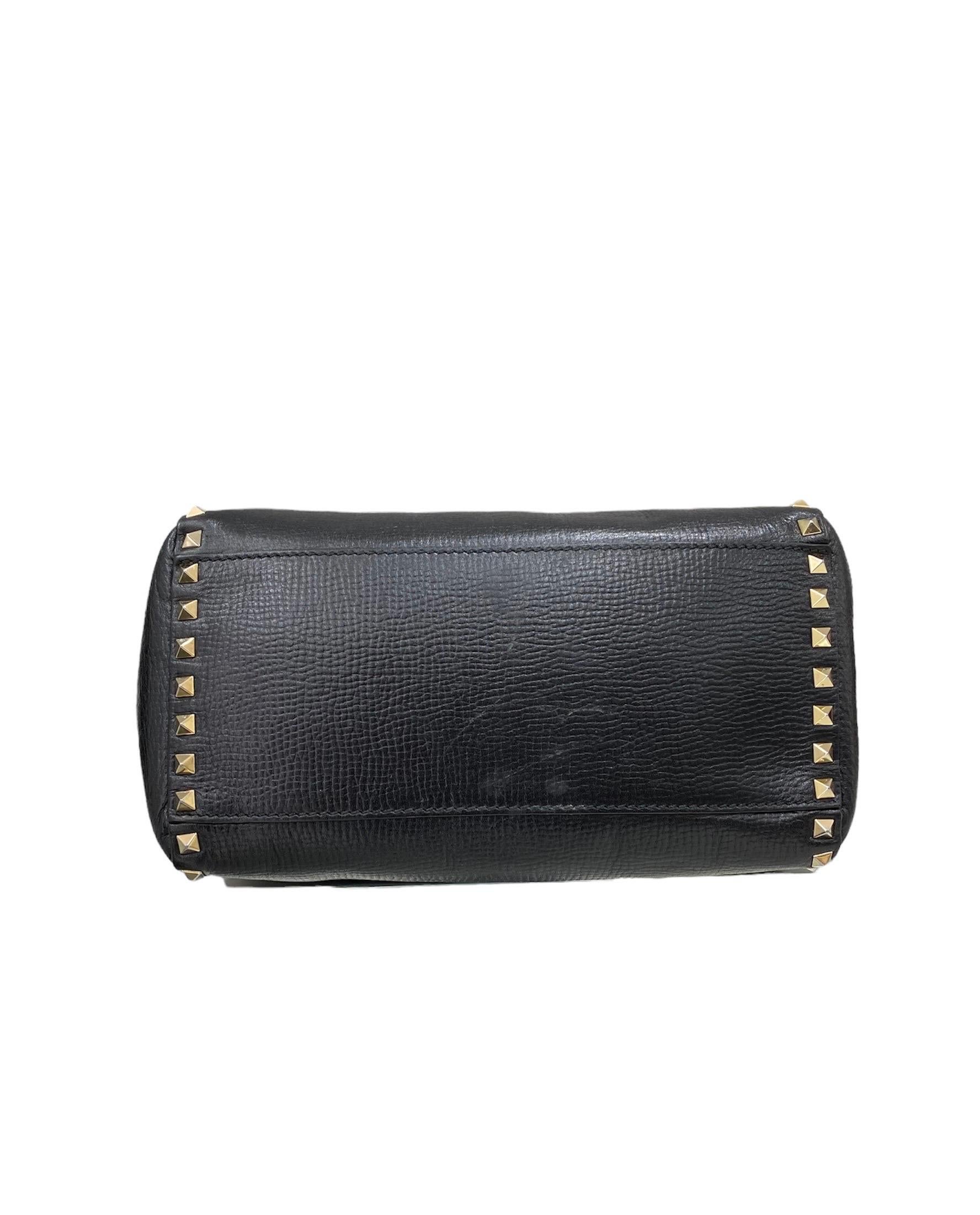 Valentino Rockstud Black Shopper Shoulder Bag 1