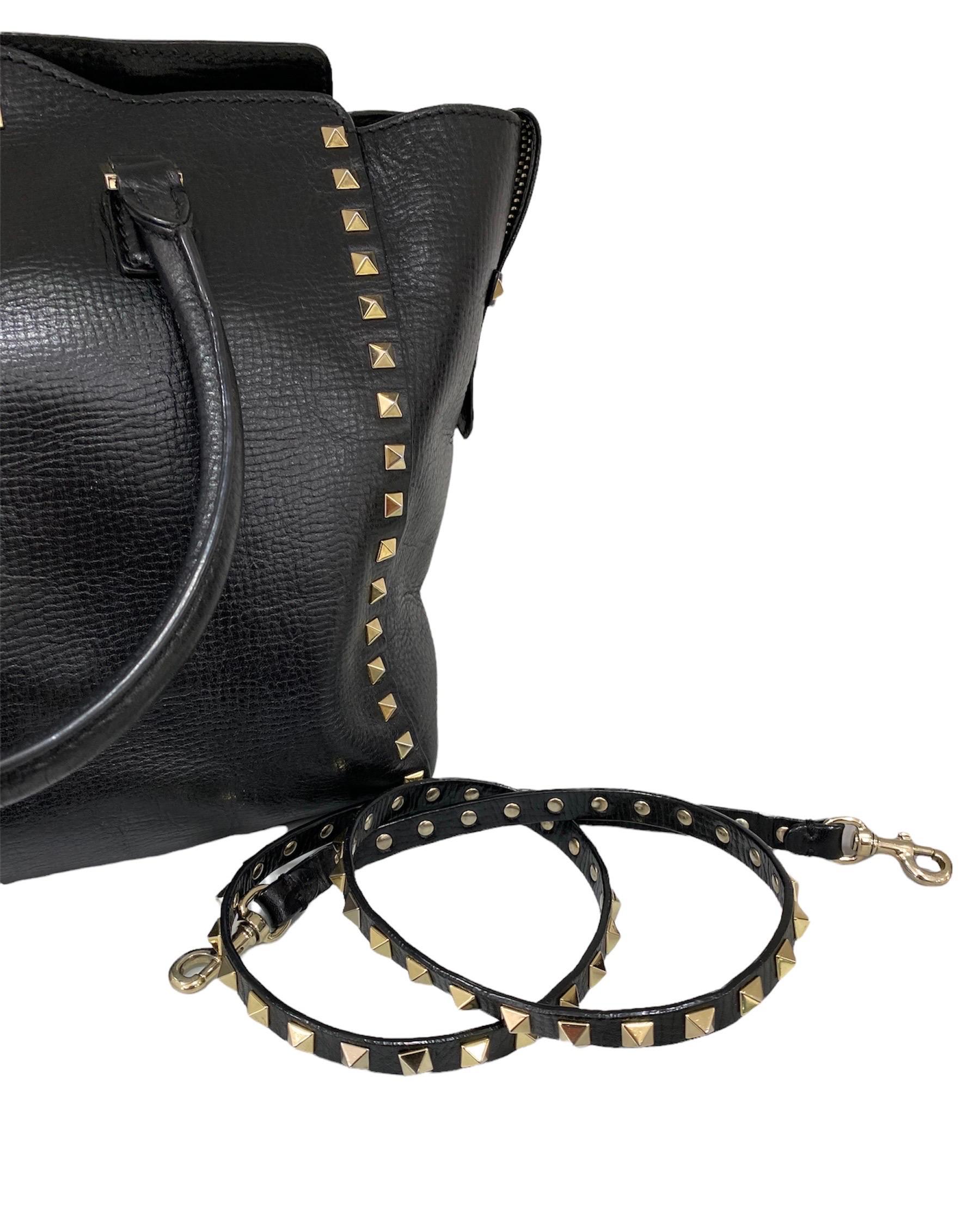 Valentino Rockstud Black Shopper Shoulder Bag 2