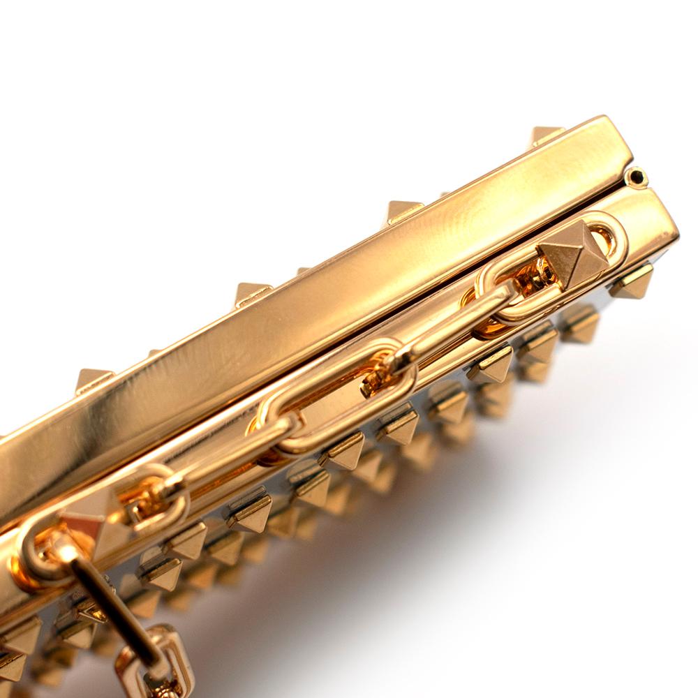 Valentino Rockstud Kompaktspiegel und Lippenstiftetui aus blauem Metall 4