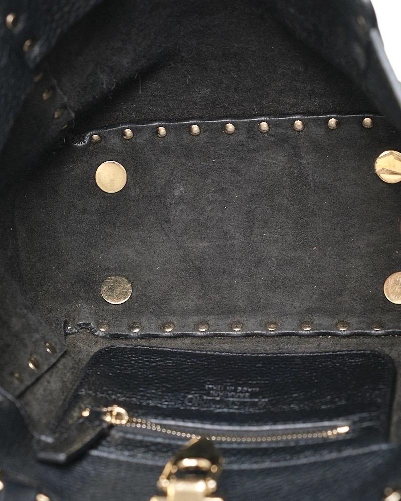Valentino Rockstud Borsa a tracolla Pelle Granulata Nera en vente 13
