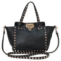 Valentino Rockstud Borsa a tracolla Pelle Granulata Nera