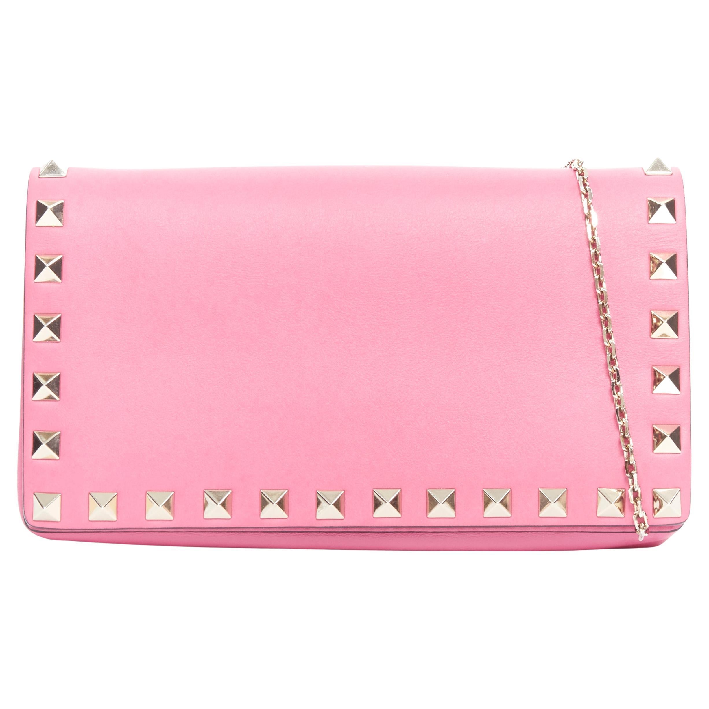 Valentino Rockstud V-Flap Pouch Clutch Bag