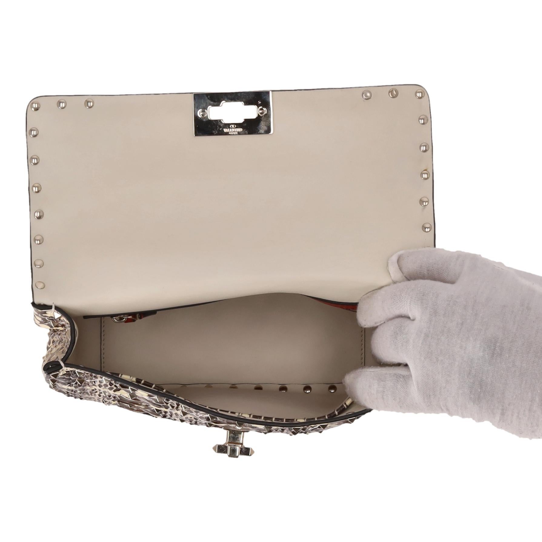 Valentino Rockstud Butterfly Water Snakeskin Crossbody Bag in vendita 2
