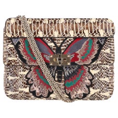Valentino Rockstud Butterfly Water Snakeskin Crossbody Bag
