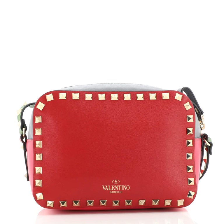 Valentino Rockstud Camera Crossbody Bag Leather For Sale at 1stDibs