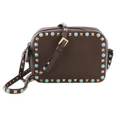 Valentino Rockstud Camera Crossbody Bag Leather with Cabochons