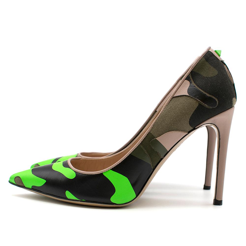 neon green high heels
