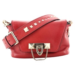 Valentino Rockstud Chain Flip Lock Shoulder Bag Leather Small
