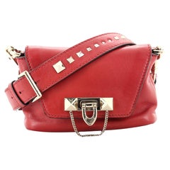 Valentino Rockstud Chain Flip Lock Shoulder Bag Leather Small