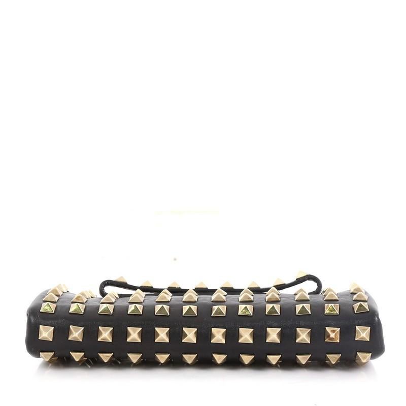 Valentino Rockstud Chain Frame Clutch Full Studded Leather Small  In Good Condition In NY, NY