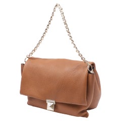 Valentino Rockstud Chain Shoulder Bag in Brown Leather