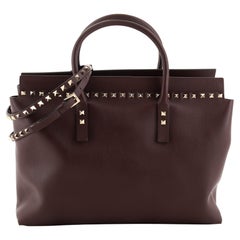 Valentino Rockstud Convertible Top Handle Bag Leather Large