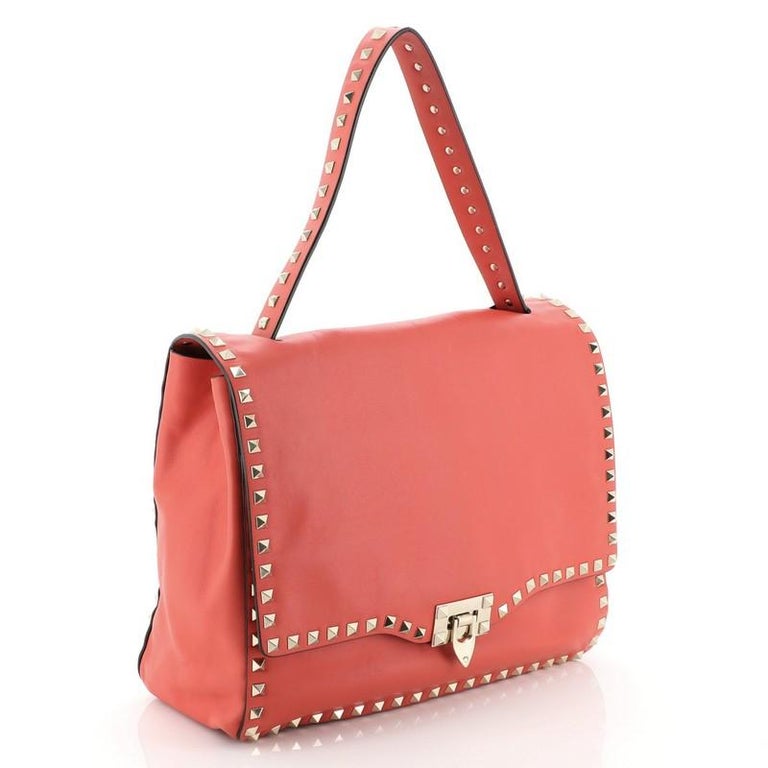 Valentino Rockstud Convertible Top Handle Bag Leather Medium at 1stDibs