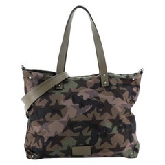 Valentino Rockstud Convertible Tote Printed Nylon Small