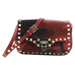 Valentino Rockstud Crossbody Bag Camo Leather and Canvas Mini
