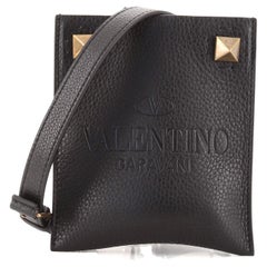 Valentino Rockstud Debossed Logo Crossbody Bag Leather