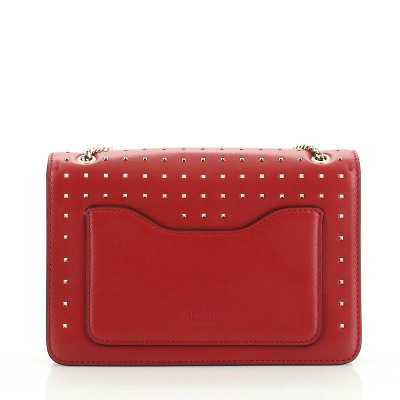 Red Valentino Rockstud Demilune Shoulder Bag Studded Leather Small