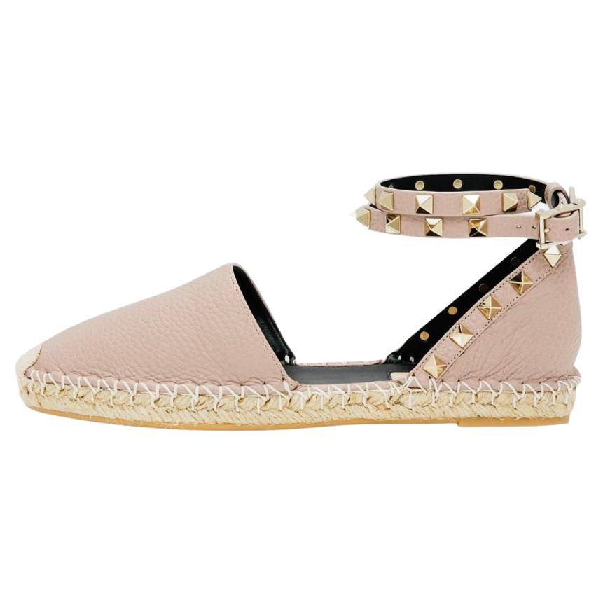 Valentino Rockstud Double Leather Espadrilles