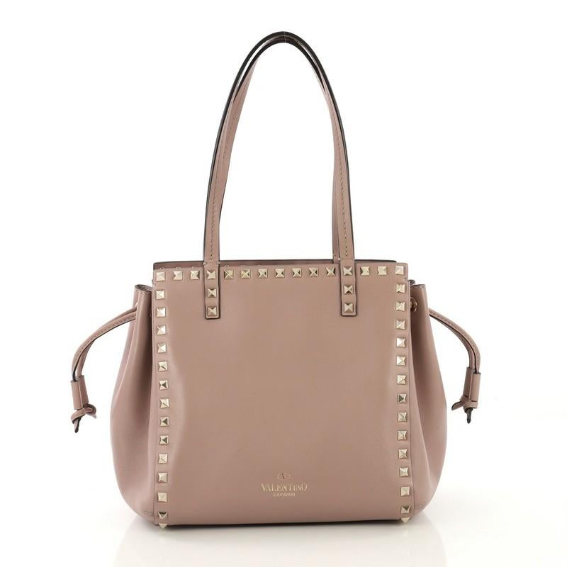 Valentino Rockstud Drawstring Tote Leather