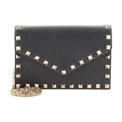 Valentino Rockstud Envelope Chain Crossbody Bag Leather Small