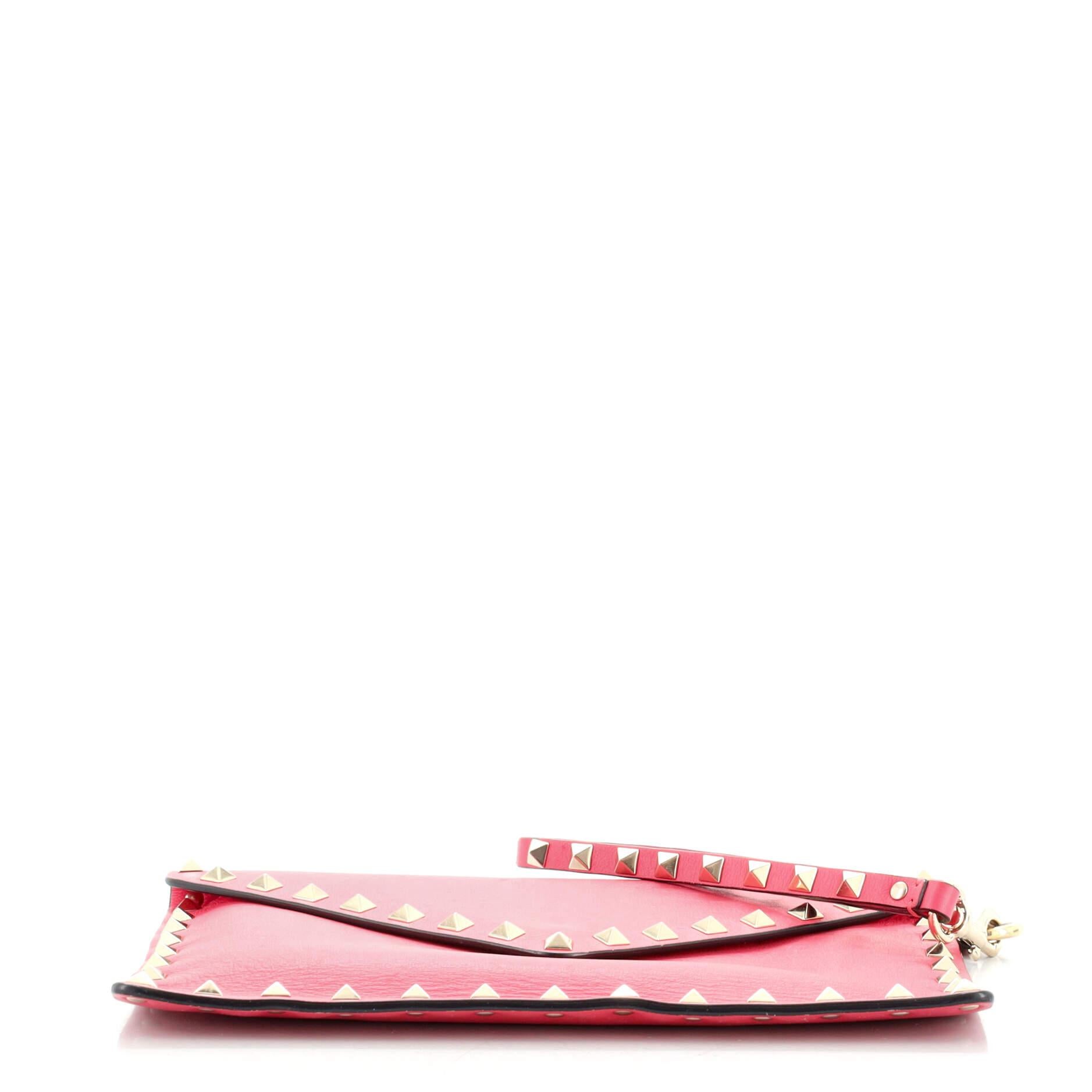 Women's or Men's Valentino Rockstud Envelope Wristlet Clutch Leather Small