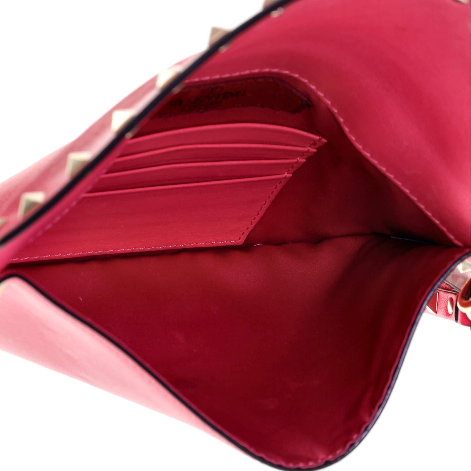 Valentino Rockstud Envelope Wristlet Clutch Leather Small 1