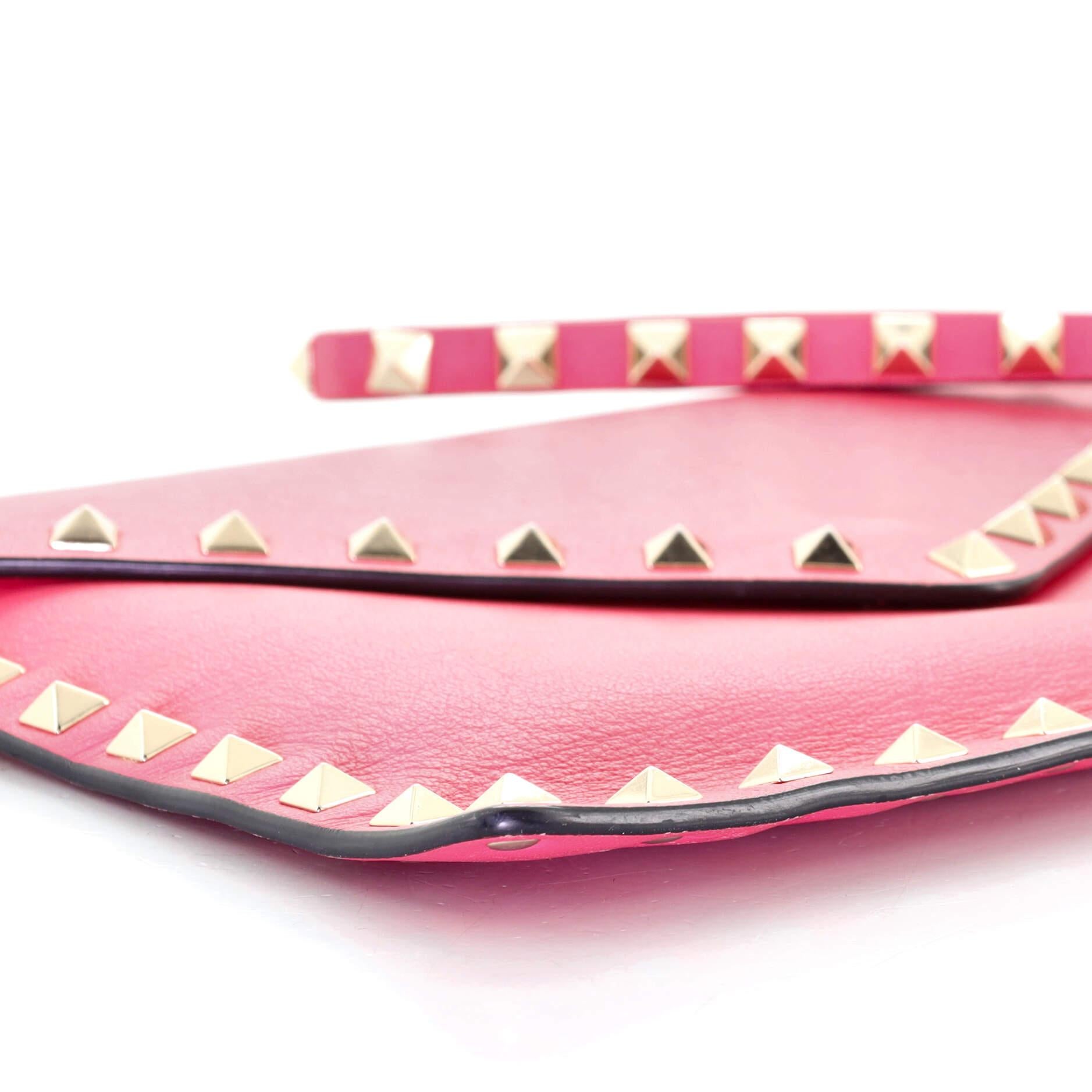Valentino Rockstud Envelope Wristlet Clutch Leather Small 2