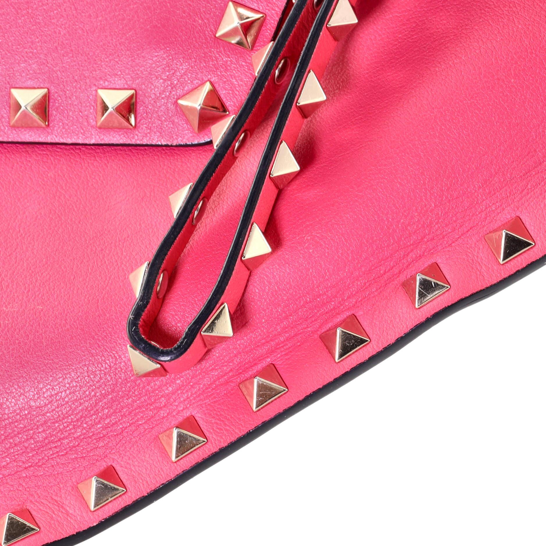 Valentino Rockstud Envelope Wristlet Clutch Leather Small 3