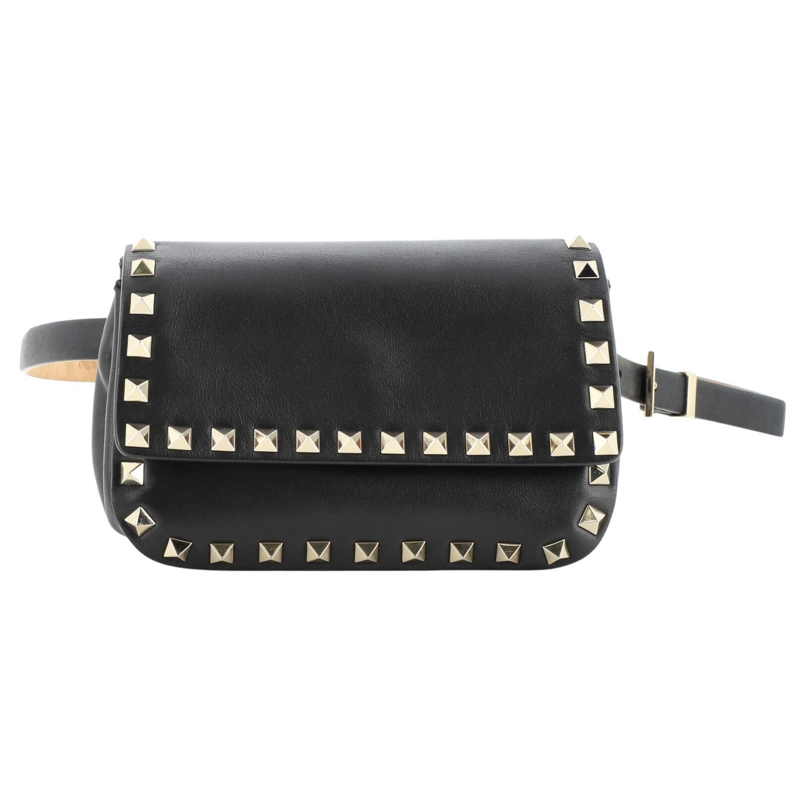 Valentino Rockstud Flap Belt Bag Leather