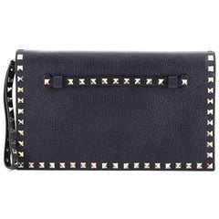 Valentino Rockstud Flap Clutch Leather