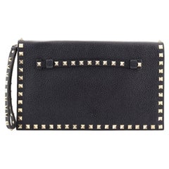 Valentino Rockstud Flap Clutch Leather