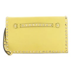Valentino Rockstud Flap Clutch Leather