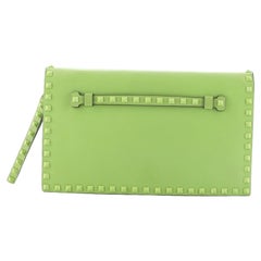 Valentino Rockstud Flap Clutch Leather